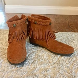 Minnetonka Fringed Ankle Moccasins